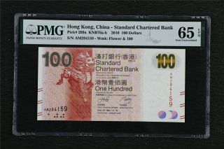 2010 Hong Kong China - Standard Chartered Bank 100 Dollars Pick 299a Pmg 65epq Unc