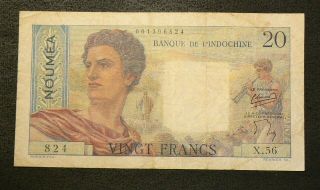 1954 - 58 Caledonia Nouema Indochina 20 Francs P 50b 3951
