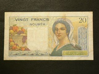 1954 - 58 Caledonia NOUEMA Indochina 20 Francs P 50b 3951 2