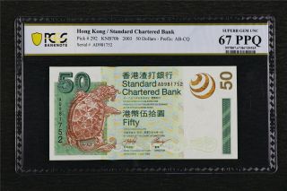 2003 Hong Kong China - Standard Chartered Bank 50 Dollars Pick 292 Pcgs 67 Ppq Unc