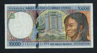 Central African States 10000 Francs 1997 Congo Pick 105cc Vf.