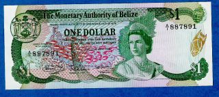 Belize/ Monetary Authority Of Belize P38a 1 Dollar Qeii 01.  06.  1980 Gem Unc Rare