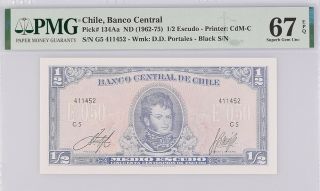 Chile 1/2 Escudo Nd 1962 - 75 P 134aa Gem Unc Pmg 67 Epq Nr