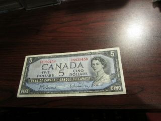 1954 - Canadian Five Dollar Bill - $5 Canada Note - Mx8939456