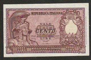 1951 Italy 100 Lire Note Unc
