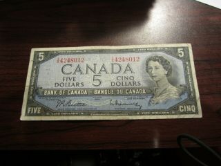 1954 - Canada $5 Bill - Canadian Five Dollar Note - Is4248012