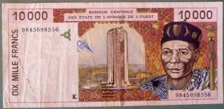 West African States - Senegal 10000 Francs Note,  Letter K,  P 714 K G,  1998