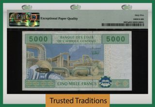TT PK 509Fa 2002 CENTRAL AFRICAN STATES 5000 FRANCS PMG 65 EPQ GEM UNCIRCULATED 2