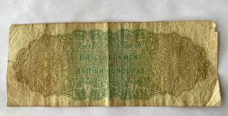1972 British Honduras One $1 Dollar Banknote Elizabeth II Belize January 1972 2