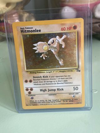 1999 Pokemon Fossil 1st Edition Hitmonlee Holo 7/62 Lightly Played