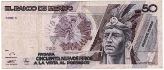 Banco De México 1992 First Issue 50 Nuevos Pesos Pick 97 Foreign World Banknote
