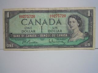 Canada 1954 $1.  00 Radar Note (h/z0275720)