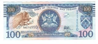 Trinidad & Tobago $100 Dollars Vf/xf Banknote 2006 P - 51c Hilaire Sign Prefix Mm