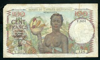 French West Africa (p40) 100 Francs 1948