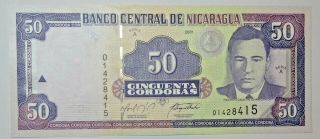 Nicaragua : 50 Cordobas 2001.  Unc