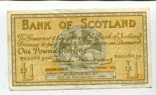 Scotland 1 Pound 1953 Xf Nr 7.  95