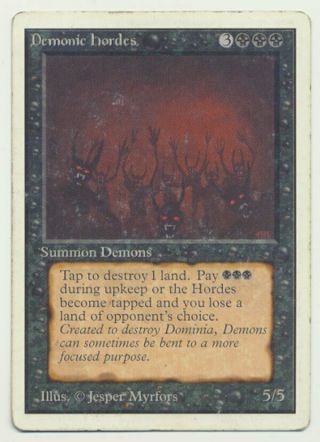 Mtg Magic The Gathering Unlimited Demonic Hordes Mp Moderate Play A