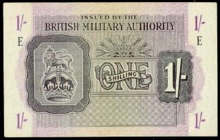 British Military Authority 1 Shilling Axf/xf 1943 P M2 S.  E Rare Banknote