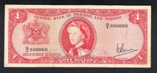 Trinidad & Tobago 1 Dollar 1964 Good P.  26,  Banknote,  Circulated