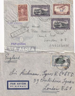 S4082 Congo 9 Different Stamped Covers Front; 1937 - 1988