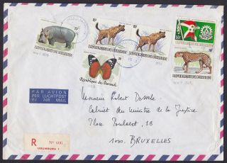 Burundi 1983 Wwf Stamp Wild Animal Cob 897,  902 On Registered Mail.  A6276
