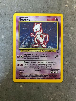 Pokemon Tcg Cards Mewtwo 10/130 Base Set 2 Holo Rare Exc