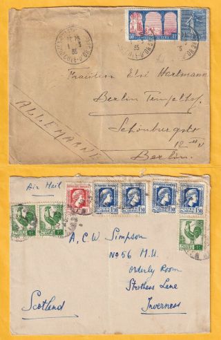 X757 Algeria 12 Different Stamped Covers Postcard Uk Europe; 1922 - 1950