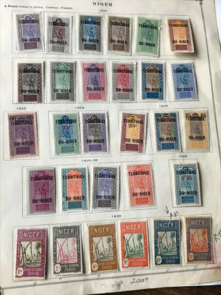 Niger 120 Different Complete To1940 On Old Scott Pages.  See Photos