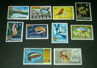 Q.  E.  Ii Set Of 10 Ghana Currency From 1967 Cat.  £34 Only £7.  99p