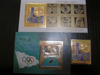 Central Africa - Olympic Games 1980 Mi 622 Bl 65 - 66 Gold