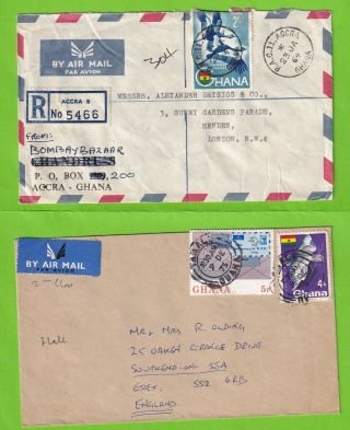 Ddd4367 Ghana 12 Different Stamped Covers Postcards Uk Usa - 1950s On