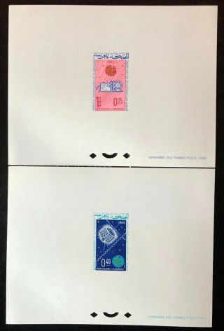Morocco 119 - 120 Deluxe Proofs 1965 Itu Centenary Mnh