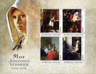 Gabon 2016 Mnh Johannes Vermeer 4v M/s Art Paintings Stamps