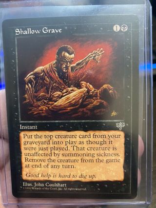 Shallow Grave X (1) Mtg Mirage Excellent/near (rg) 4rcards