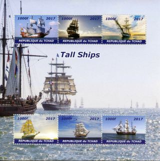 Chad Tall Ships Stamps 2017 Mnh Sailboats Sailing Boats 6v M/s