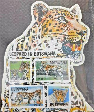 156.  Botswana 2017 Unusual Die Cut Stamp M/s Leopard In Botswana.  Mnh