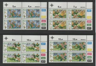 1989 South Africa Rugby Federation Stamp Set Block Of Four