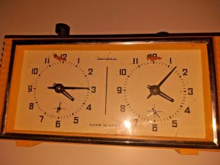 ✅ Vintage,  Ussr Russian Chess Tournament Mechanical Clock Jantar Yantar,