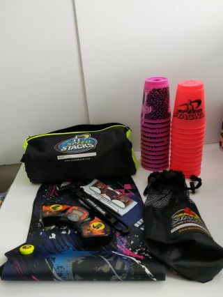 Speed Stacks Set: Mat,  Cups,  Bag,  Timer,  And Second Set Of 12 Cup - 24 Cups Total