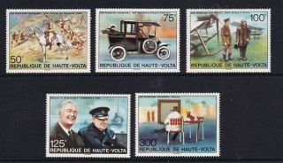 Haute Volta 11 Jan 1975 Winston Churchill Set Of All 5 Commemorative Stamp Mnh A