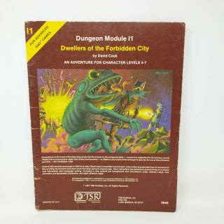 Dungeons And Dragons Dwellers Of The Forbidden City Adventure Module I1 Tsr9046