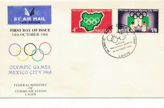 1968 Olympic Games Mexico City,  Fdc Lagos.