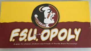 Fsu Opoly Monopoly Board Game Florida State University Seminoles 2 To 5 Players