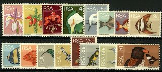 South Africa 1974 Definitive Set 1c To R1 Sg348/63 (16v) Stamps