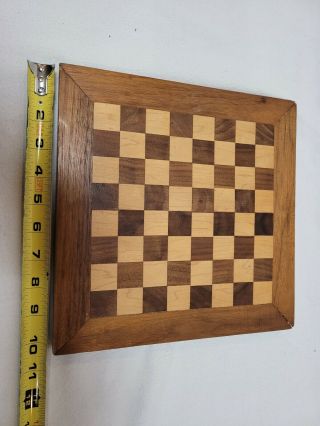 Vintage Wood Chess Checkers Game Board 10 