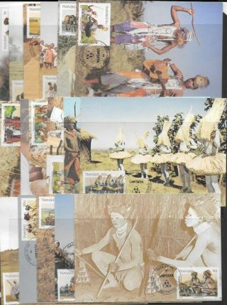 Transkei 1984/91 Xhosa Culture Set Of 17 On Maxi Cards