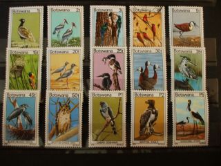 Botswana 1978 Birds Issue Part Set Of 15vs Mnh Cat 26.  65 (29l)