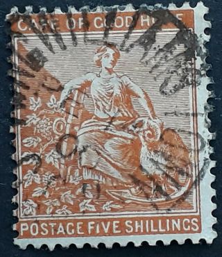 1900 Cape Of Good Hope 5/ - Brown Orange Hope Stamp King William 