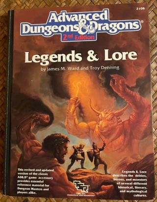 Legends & Lore 2108 Advanced Dungeons & Dragons Tsr 2nd Ed 1990
