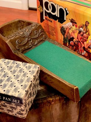 1973 Panguingue Cards & Pan Revolving Block Game.  Old West Saloon Card Game 3